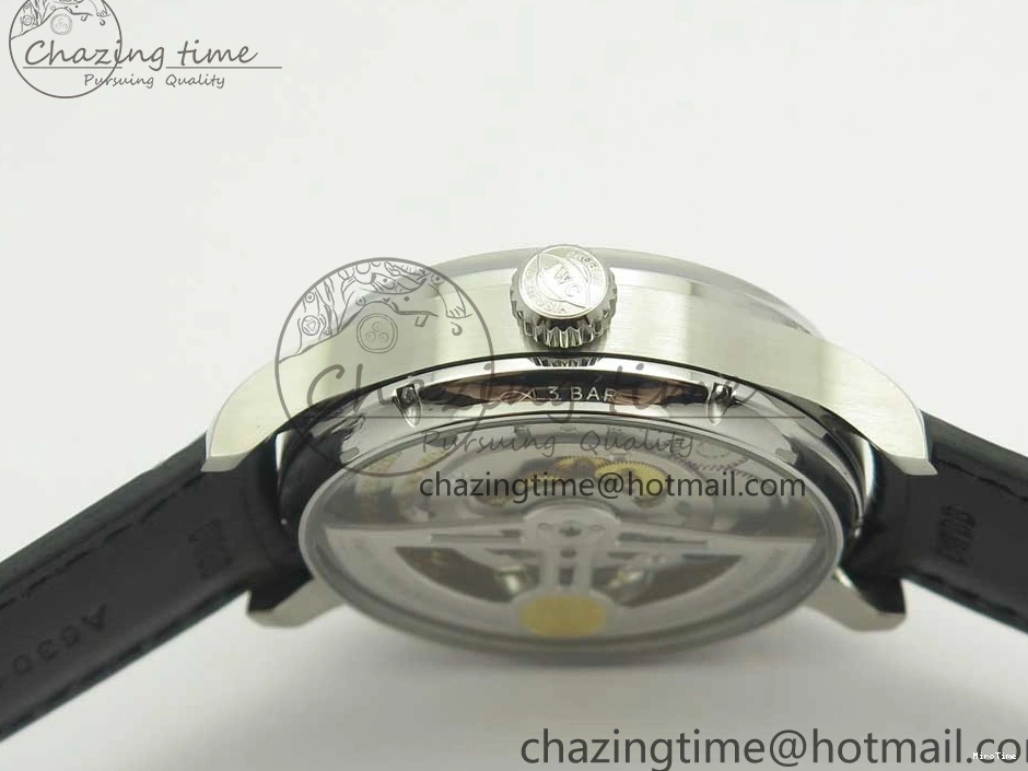 MIROTIME 0516 Efficient Portuguese Tourbillon IW5463 SS ZF Best Edition White Dial on Black Leather Strap 7170